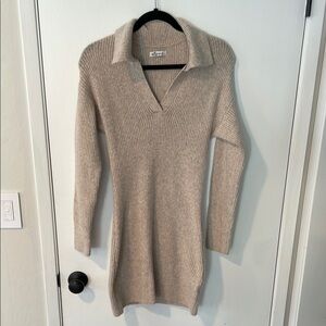 Hollister Beige Long Sleeve Dress